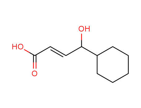 Molecular Structure of 7465-09-0 (2-Butenoic acid, 4-cyclohexyl-4-hydroxy-, (E)-)