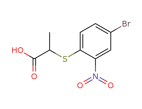 Molecular Structure of 4907-23-7 (2-(4-bromo-2-nitro-phenylsulfanyl)-propionic acid)