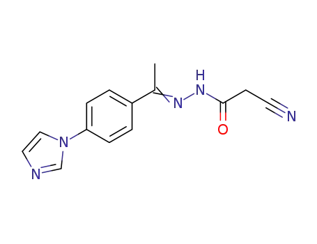 Molecular Structure of 126937-19-7 (Cyano-acetic acid [1-(4-imidazol-1-yl-phenyl)-eth-(E)-ylidene]-hydrazide)