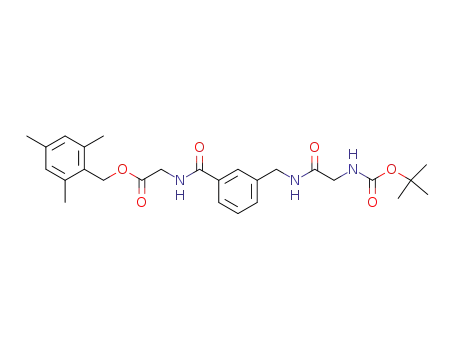 Molecular Structure of 89760-90-7 ({3-[(2-tert-Butoxycarbonylamino-acetylamino)-methyl]-benzoylamino}-acetic acid 2,4,6-trimethyl-benzyl ester)