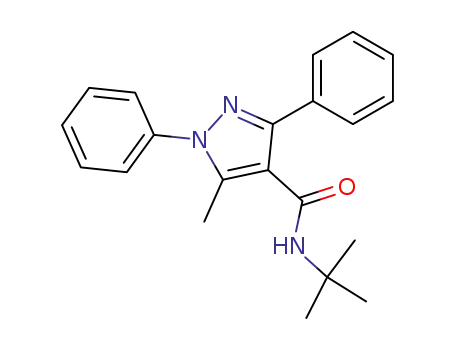 Molecular Structure of 125103-44-8 (N-tert-butyl-5-methyl-1,3-diphenyl-1H-pyrazole-4-carboxamide)