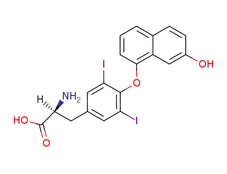 Molecular Structure of 35153-30-1 (3,5-Diiod-L-tyrosin-7'-hydroxy-1'-naphthylaether)