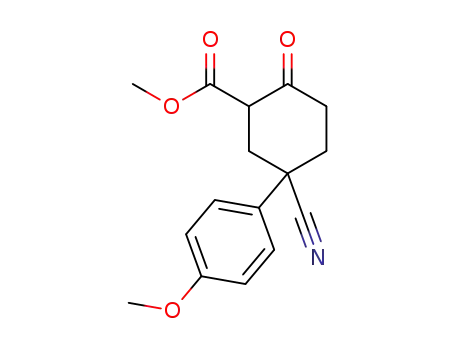 Cyclohexanecarboxylic acid, 5-cyano-5-(4-methoxyphenyl)-2-oxo-,
methyl ester
