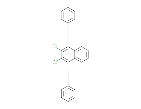Molecular Structure of 80034-42-0 (Naphthalene, 2,3-dichloro-1,4-bis(phenylethynyl)-)