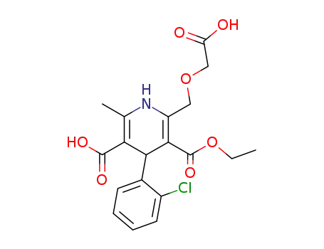 Molecular Structure of 120289-11-4 (5-carboxy-4-(2-chlorophenyl)-3-ethoxycarbonyl-2-(carboxymethoxy)methyl-6-methyl-1,4-dihydropyridine)