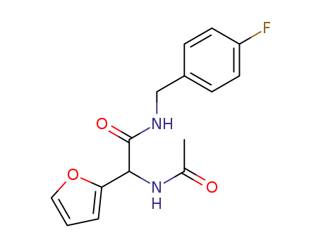 Molecular Structure of 124421-36-9 (alpha-acetamido-N-(4-fluorobenzyl)-alpha-(furan-2-yl)acetamide)