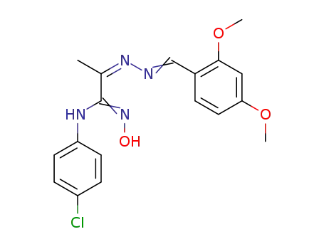 Molecular Structure of 126389-67-1 (4-chloro-N-{(1Z)-2-[(2E)-2-(2,4-dimethoxybenzylidene)hydrazinyl]-1-nitrosoprop-1-en-1-yl}aniline)