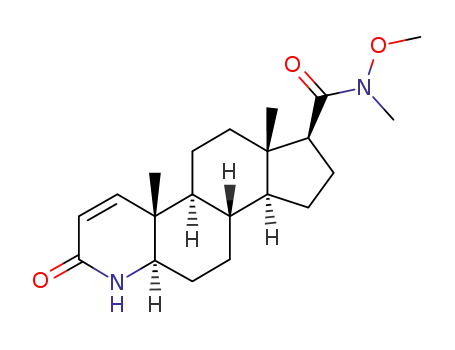 Molecular Structure of 138689-15-3 ((5α,17β)-N-Methoxy-N-Methyl-3-oxo-4-azaandrost-1-ene-17-carboxaMide)