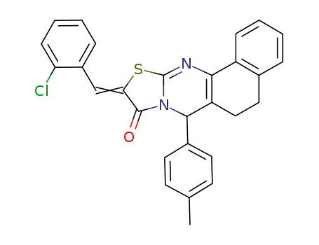 10-(2-chlorobenzylidene)-7-(4-methylphenyl)-5,7-dihydro-6H-benzo[h][1,3]thiazolo[2,3-b]quinazolin-9(10H)-one