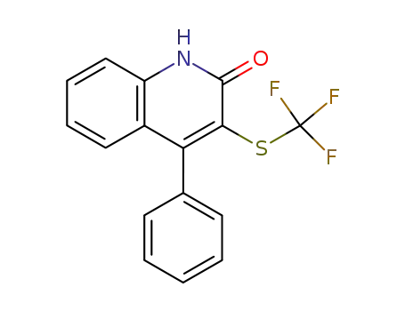 Molecular Structure of 119136-35-5 (2(1H)-Quinolinone, 3-[(trifluoromethyl)thio]-4-phenyl-)