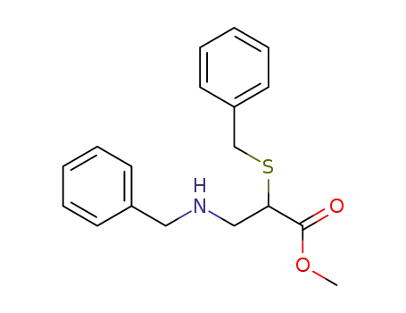 Molecular Structure of 63887-84-3 (Propanoic acid, 3-[(phenylmethyl)amino]-2-[(phenylmethyl)thio]-, methyl
ester)