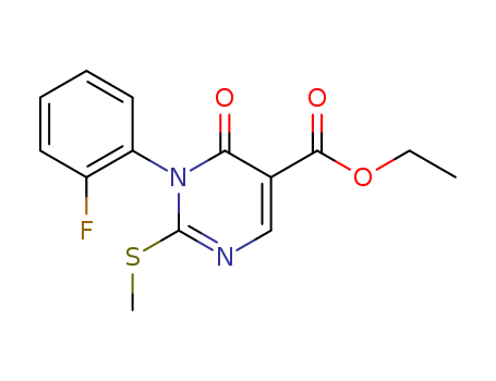 5-Pyrimidinecarboxylicacid, 1-(2-fluorophenyl)-1,6-dihydro-2-(methylthio)-6-oxo-, ethyl ester cas  82636-12-2