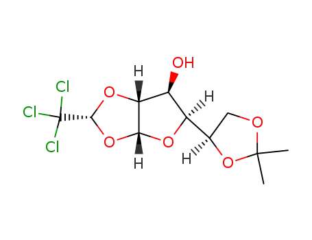 Molecular Structure of 88390-57-2 (5,6-O-isopropylidene-1,2-O-trichloroethylidene-α-D-glucofuranose)