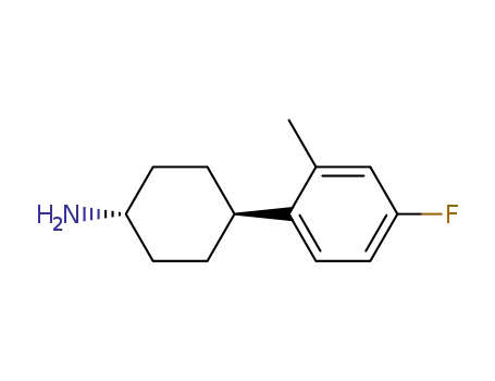 Molecular Structure of 792846-38-9 (Cyclohexanamine, 4-(4-fluoro-2-methylphenyl)-, trans- (9CI))
