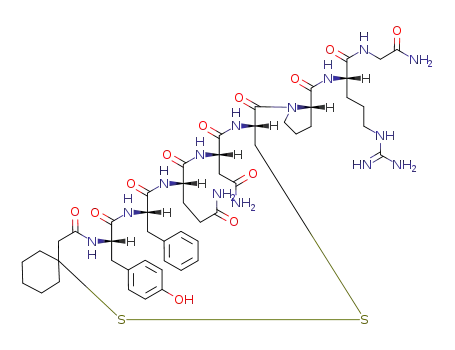 Molecular Structure of 73168-23-7 (argipressin, beta-mercapto-beta,beta cyclopentamethylenepropionic acid(1)-)