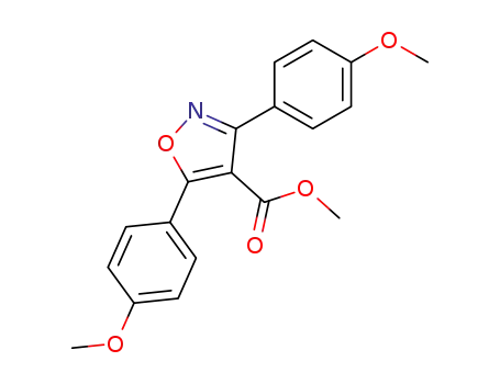 Molecular Structure of 115665-11-7 (3,5-Bis-(4-methoxy-phenyl)-isoxazole-4-carboxylic acid methyl ester)