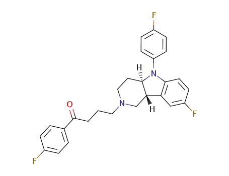trans-(+/-)-8-fluoro-5-(4-fluorophenyl)-2-<4-(4-fluorophenyl)-4-oxobutyl>-2,3,4,4a,5,9b-hexahydro-1H-pyrido<4,3b>indole
