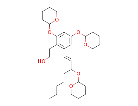 2-<2,4-Bis((tetrahydropyran-2-yl)oxy)-6-(3-((tetrahydropyran-2-yl)oxy)-1-octenyl)-phenyl>aethanol