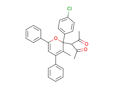 Molecular Structure of 80948-24-9 (2,4-Pentanedione,
3-[2-(4-chlorophenyl)-3-methyl-4,6-diphenyl-2H-pyran-2-yl]-)
