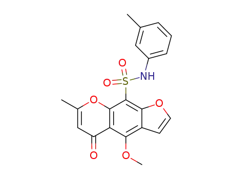 Molecular Structure of 112649-22-6 (5H-Furo[3,2-g][1]benzopyran-9-sulfonamide,
4-methoxy-7-methyl-N-(3-methylphenyl)-5-oxo-)