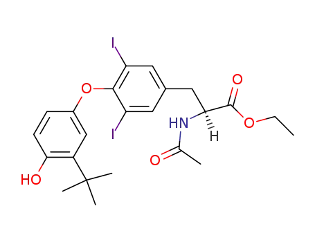 N-Acetyl-3-<4-(3-tert-butyl-4-hydroxy-phenoxy)-3,5-diiod-phenyl>-L-alanin-aethylester