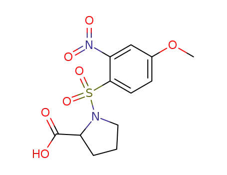 Molecular Structure of 107196-99-6 (N-(4-methoxy-2-nitrophenylsulphonyl)pyrrolidine-2-carboxylic acid)