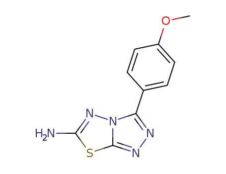 Molecular Structure of 3176-54-3 (1,2,4-Triazolo[3,4-b][1,3,4]thiadiazol-6-amine, 3-(4-methoxyphenyl)-)