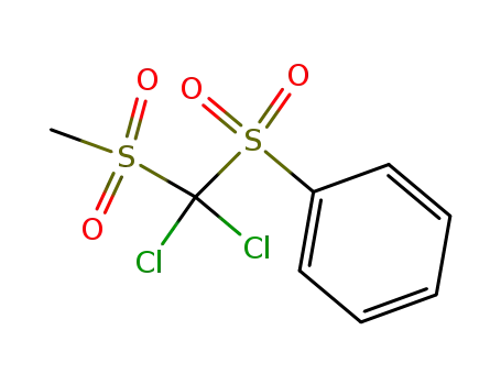 Molecular Structure of 138373-06-5 (Benzene, [[dichloro(methylsulfonyl)methyl]sulfonyl]-)