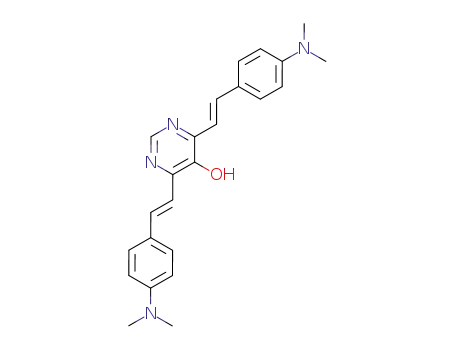 Molecular Structure of 80353-69-1 (4,6-Bis-[(E)-2-(4-dimethylamino-phenyl)-vinyl]-pyrimidin-5-ol)
