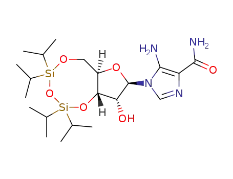 Molecular Structure of 139123-72-1 (3',5'-O-tetraisopropyldisiloxanyl-5-amino-1-(β-D-2'-deoxyribofuranosyl) imidazole-4-carboxamide)