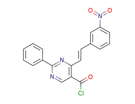 Molecular Structure of 1025875-80-2 (4-[(E)-2-(3-Nitro-phenyl)-vinyl]-2-phenyl-pyrimidine-5-carbonyl chloride)