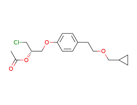 Molecular Structure of 169614-01-1 (Acetic acid (S)-1-chloromethyl-2-[4-(2-cyclopropylmethoxy-ethyl)-phenoxy]-ethyl ester)