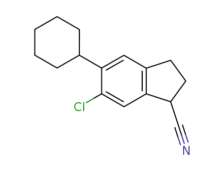 Molecular Structure of 34867-38-4 (1H-Indene-1-carbonitrile, 6-chloro-5-cyclohexyl-2,3-dihydro-)