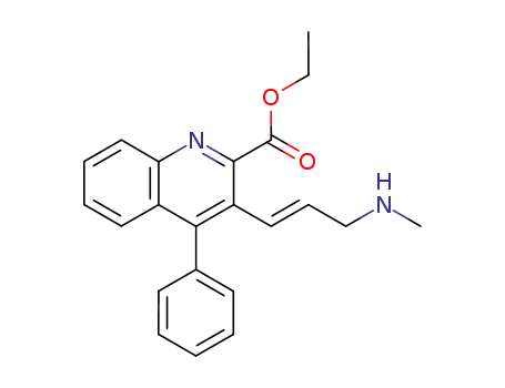 Molecular Structure of 761374-82-7 (E-2-ethoxycarbonyl-3-(3-methylamino-1-propen-1-yl)-4-phenylquinoline)
