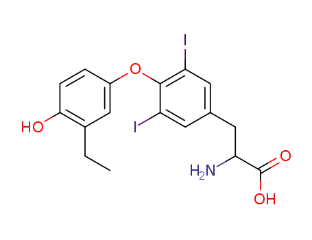 Molecular Structure of 3458-13-7 (Tyrosine, O-(3-ethyl-4-hydroxyphenyl)-3,5-diiodo-)