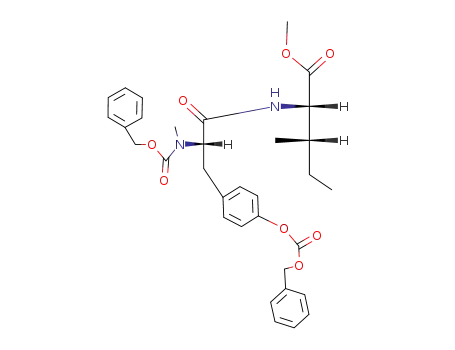 Molecular Structure of 122702-30-1 ((2S,3S)-2-[(S)-2-(Benzyloxycarbonyl-methyl-amino)-3-(4-benzyloxycarbonyloxy-phenyl)-propionylamino]-3-methyl-pentanoic acid methyl ester)