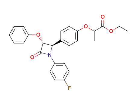 2-{4-[(2R,3R)-1-(4-Fluoro-phenyl)-4-oxo-3-phenoxy-azetidin-2-yl]-phenoxy}-propionic acid ethyl ester