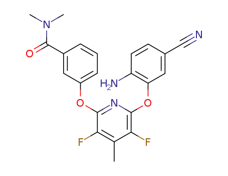 Molecular Structure of 183307-51-9 (3-[(6-(2-amino-5-cyanophenoxy)-3,5-difluoro-4-methylpyridin-2-yl)oxy]-N,N-dimethylbenzamide)