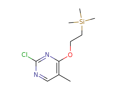 Molecular Structure of 204636-94-2 (2-chloro-5-methyl-4-(2-trimethylsilanyl-ethoxy)-pyrimidine)
