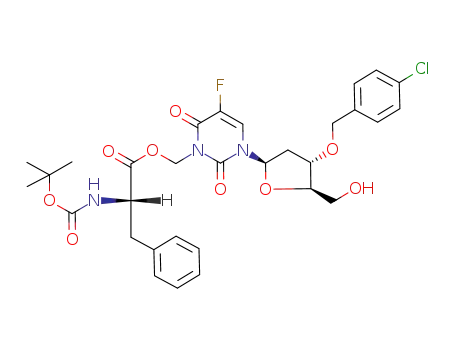 (S)-2-tert-Butoxycarbonylamino-3-phenyl-propionic acid 3-[(2R,4S,5R)-4-(4-chloro-benzyloxy)-5-hydroxymethyl-tetrahydro-furan-2-yl]-5-fluoro-2,6-dioxo-3,6-dihydro-2H-pyrimidin-1-ylmethyl ester