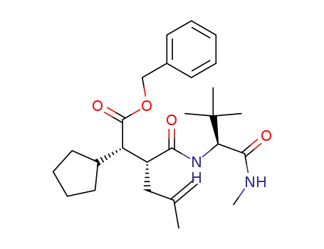 2S-Cyclopentyl-3R-[2,2-dimethyl-1 S-(methylcarbamoyl)propylcarbamoyl]-5-methyl-hex-5-enoic acid benzyl ester