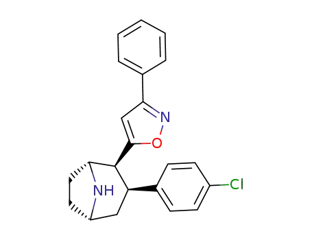Molecular Structure of 233252-94-3 (3β-(4'-chlorophenyl)-2β-(3'-phenylisoxazol-5'-yl)nortropane)