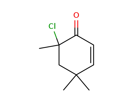 Molecular Structure of 63577-37-7 (2-Cyclohexen-1-one, 6-chloro-4,4,6-trimethyl-)