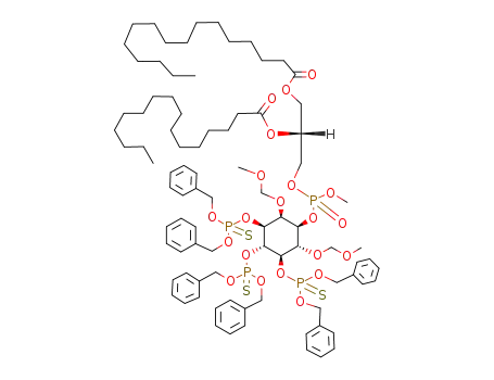 Hexadecanoic acid (R)-1-hexadecanoyloxymethyl-2-{methoxy-[(1R,2S,3S,4R,5R,6S)-3,4,5-tris-(bis-benzyloxy-thiophosphoryloxy)-2,6-bis-methoxymethoxy-cyclohexyloxy]-phosphoryloxy}-ethyl ester