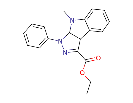 8-methyl-1-phenyl-1,3a,8,8a-tetrahydro-pyrazolo[3,4-<i>b</i>]indole-3-carboxylic acid ethyl ester