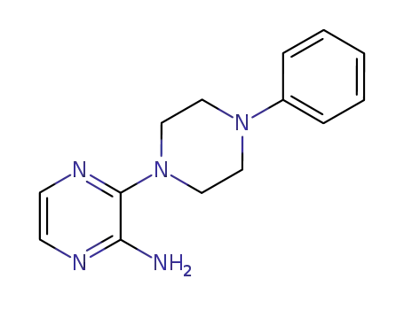 Molecular Structure of 190440-38-1 (Pyrazinamine, 3-(4-phenyl-1-piperazinyl)-)