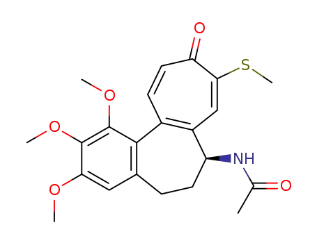 Molecular Structure of 2731-25-1 (Acetamide,N-[(7S)-5,6,7,10-tetrahydro-1,2,3-trimethoxy-9-(methylthio)-10-oxobenzo[a]heptalen-7-yl]-)