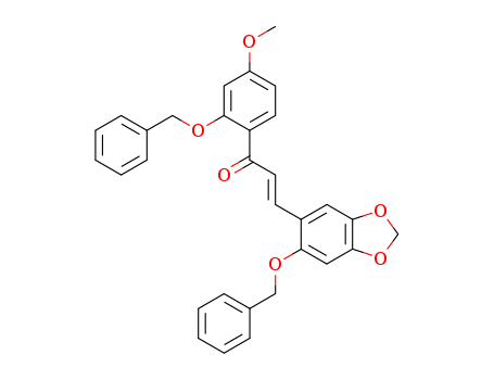 1-(4-methoxy-2-phenylmethoxy-phenyl)-3-(6-phenylmethoxybenzo[1,3]dioxol-5-yl)prop-2-en-1-one cas  52249-89-5
