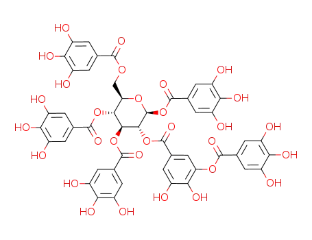 Molecular Structure of 52238-31-0 (2-O-digalloyl-1,3,4,6-tetra-O-galloyl-β-D-glucose)