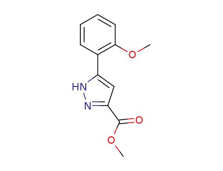 Molecular Structure of 898052-17-0 (5-(2-METHOXY-PHENYL)-2H-PYRAZOLE-3-CARBOXYLIC ACID METHYL ESTER)